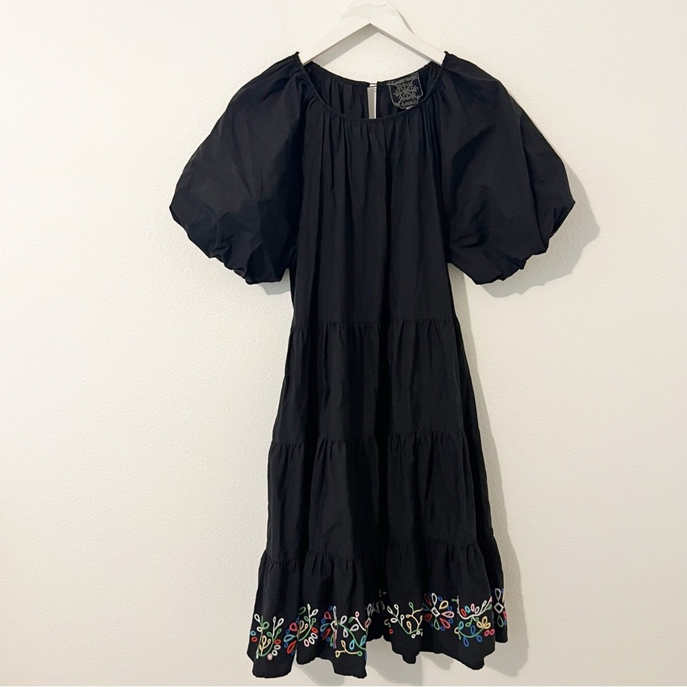 Johnny Was Jade AMANZA EYELET MINI DRESS Black Size Large L - Picture 2 of 6